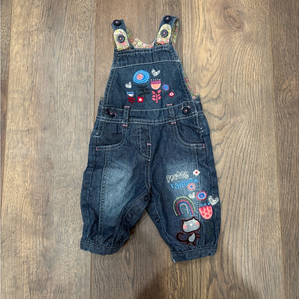 Baby Denim Flower Overalls